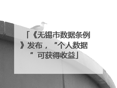 《无锡市数据条例》发布，“个人数据”可获得收益