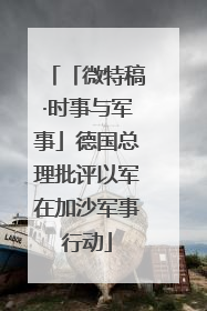 「微特稿·时事与军事」德国总理批评以军在加沙军事行动