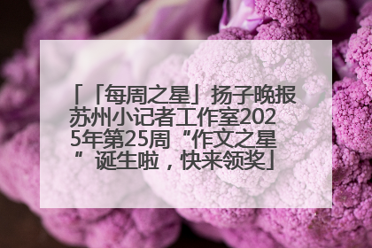 「每周之星」扬子晚报苏州小记者工作室2025年第25周“作文之星”诞生啦，快来领奖