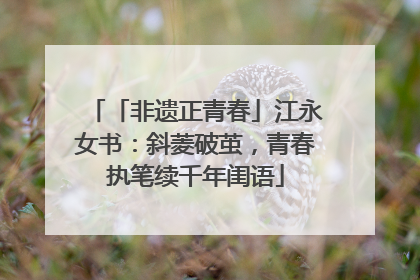 「非遗正青春」江永女书：斜菱破茧，青春执笔续千年闺语