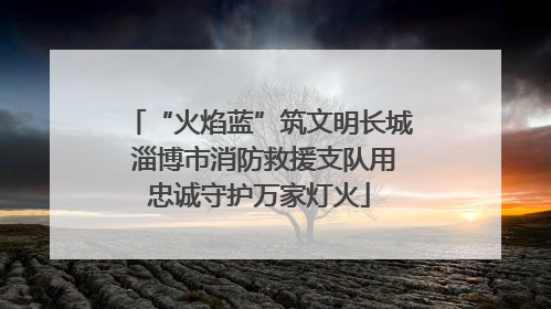 “火焰蓝”筑文明长城 淄博市消防救援支队用忠诚守护万家灯火