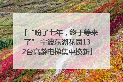 “盼了七年，终于等来了” 宁波东湖花园132台高龄电梯集中换新