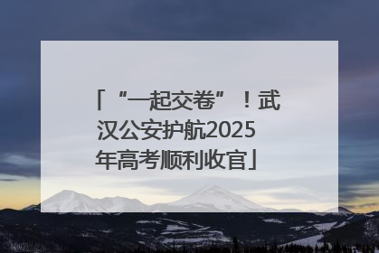 “一起交卷”！武汉公安护航2025年高考顺利收官