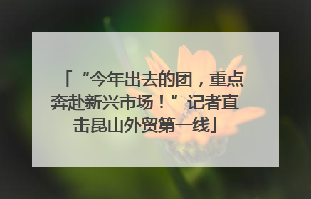 “今年出去的团，重点奔赴新兴市场！”记者直击昆山外贸第一线