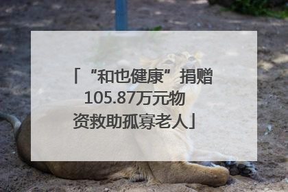 “和也健康”捐赠105.87万元物资救助孤寡老人