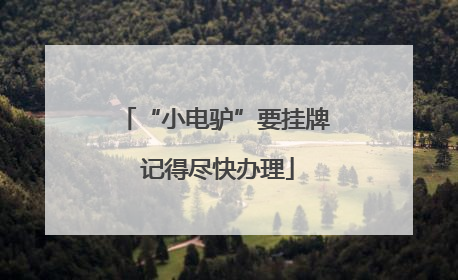 “小电驴”要挂牌 记得尽快办理