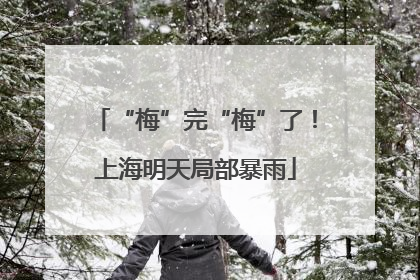 “梅”完“梅”了！上海明天局部暴雨