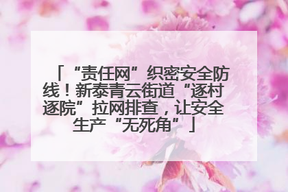“责任网”织密安全防线！新泰青云街道“逐村逐院”拉网排查，让安全生产“无死角”
