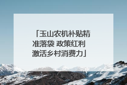玉山农机补贴精准落袋 政策红利激活乡村消费力