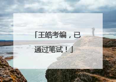 王皓考编，已通过笔试！