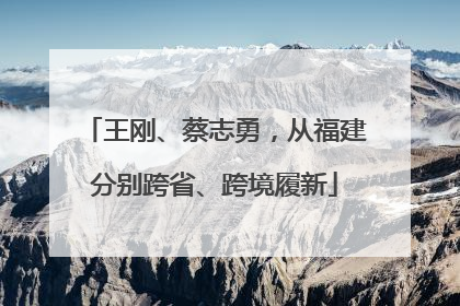 王刚、蔡志勇，从福建分别跨省、跨境履新
