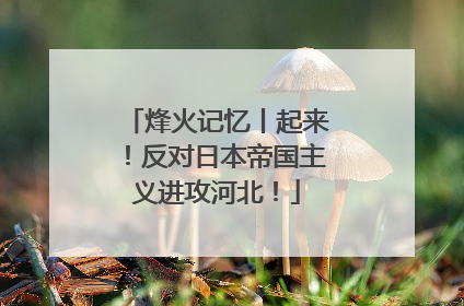 烽火记忆丨起来！反对日本帝国主义进攻河北！