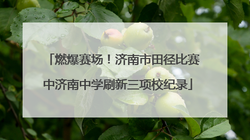 燃爆赛场！济南市田径比赛中济南中学刷新三项校纪录