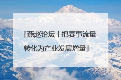 燕赵论坛丨把赛事流量转化为产业发展增量