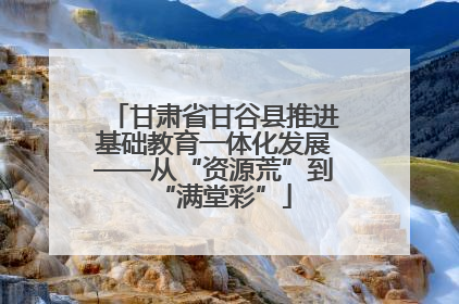 甘肃省甘谷县推进基础教育一体化发展——从“资源荒”到“满堂彩”
