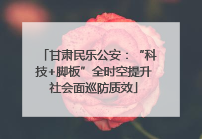 甘肃民乐公安：“科技+脚板”全时空提升社会面巡防质效