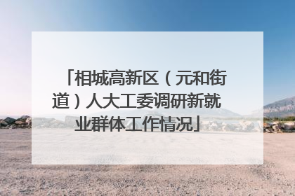 相城高新区（元和街道）人大工委调研新就业群体工作情况