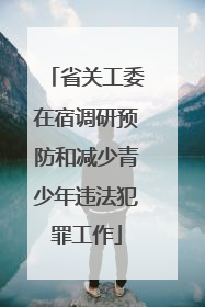 省关工委在宿调研预防和减少青少年违法犯罪工作