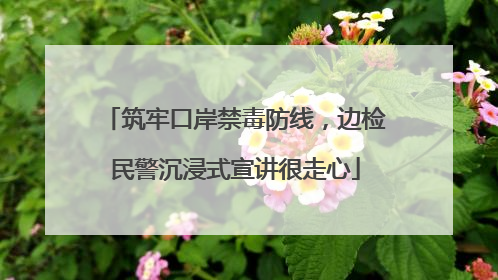 筑牢口岸禁毒防线，边检民警沉浸式宣讲很走心