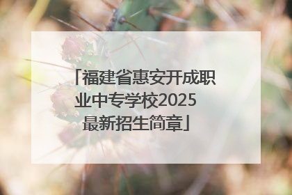 福建省惠安开成职业中专学校2025最新招生简章