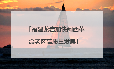 福建龙岩加快闽西革命老区高质量发展