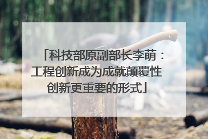 科技部原副部长李萌：工程创新成为成就颠覆性创新更重要的形式