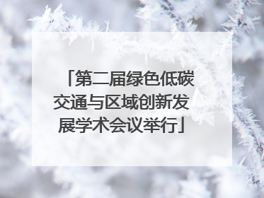 第二届绿色低碳交通与区域创新发展学术会议举行