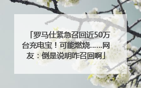 罗马仕紧急召回近50万台充电宝！可能燃烧……网友：倒是说明咋召回啊