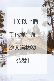 美以“插手包揽”加沙人道物资分发