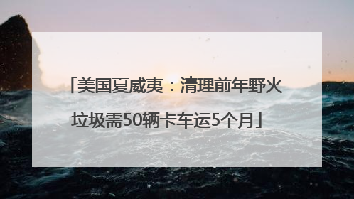 美国夏威夷：清理前年野火垃圾需50辆卡车运5个月