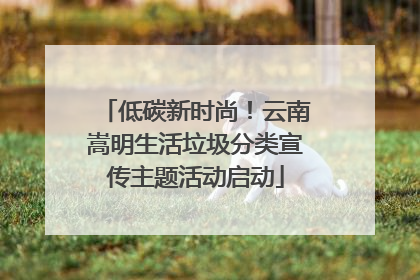 低碳新时尚！云南嵩明生活垃圾分类宣传主题活动启动