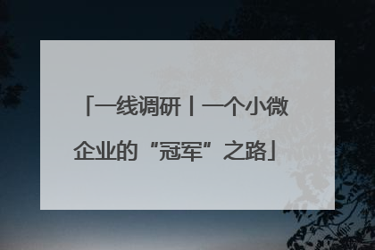 一线调研丨一个小微企业的“冠军”之路