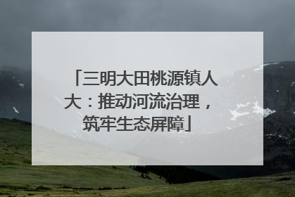 三明大田桃源镇人大：推动河流治理，筑牢生态屏障