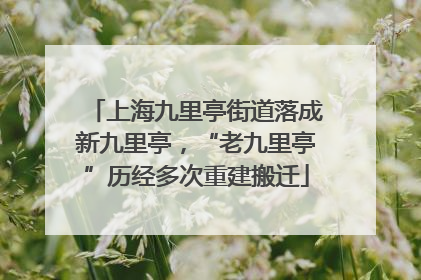 上海九里亭街道落成新九里亭，“老九里亭”历经多次重建搬迁