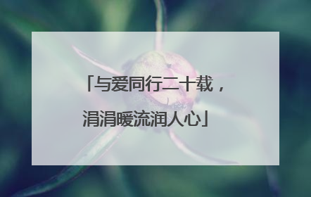 与爱同行二十载，涓涓暖流润人心