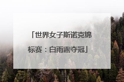 世界女子斯诺克锦标赛：白雨露夺冠