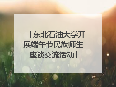 东北石油大学开展端午节民族师生座谈交流活动