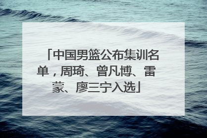 中国男篮公布集训名单，周琦、曾凡博、雷蒙、廖三宁入选