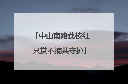 中山南路荔枝红 只赏不摘共守护