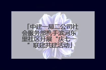 中建一局二公司社会服务部携手滨河东里社区开展“庆七一”联建共建活动