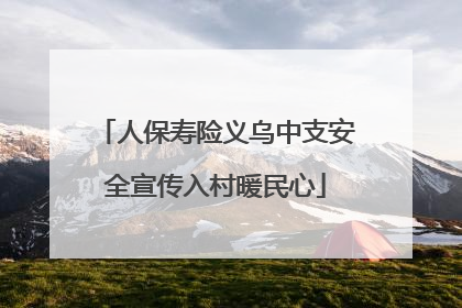 人保寿险义乌中支安全宣传入村暖民心