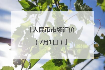 人民币市场汇价（7月1日）