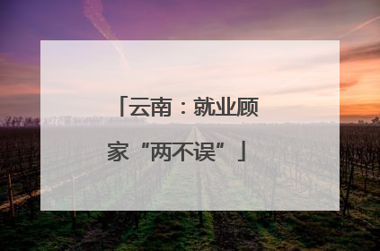 云南：就业顾家“两不误”