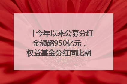 今年以来公募分红金额超950亿元，权益基金分红同比翻倍｜招财猫