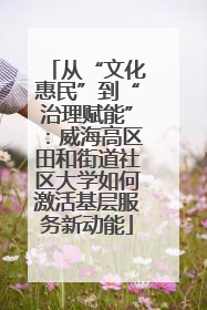从“文化惠民”到“治理赋能”：威海高区田和街道社区大学如何激活基层服务新动能
