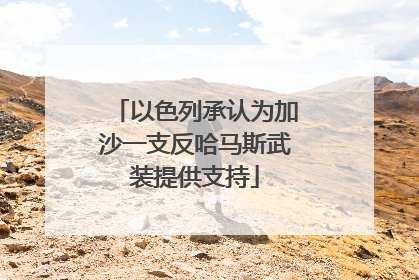 以色列承认为加沙一支反哈马斯武装提供支持