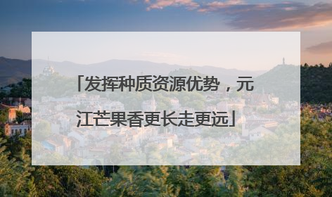 发挥种质资源优势，元江芒果香更长走更远