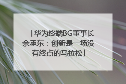 华为终端BG董事长余承东：创新是一场没有终点的马拉松