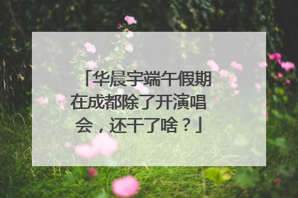 华晨宇端午假期在成都除了开演唱会，还干了啥？