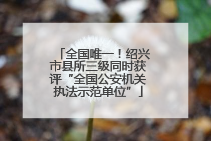 全国唯一！绍兴市县所三级同时获评“全国公安机关执法示范单位”